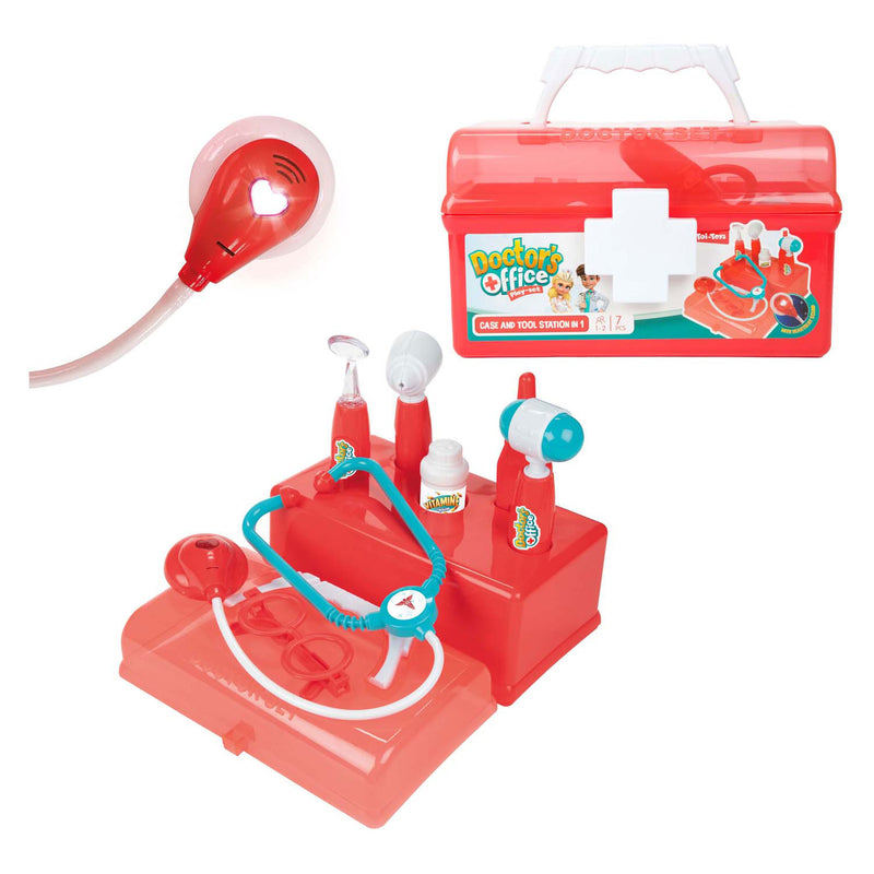 Afbeelding laden in galerijviewer, Toi-toys dokterskoffer rood met accessoires, 7dlg.