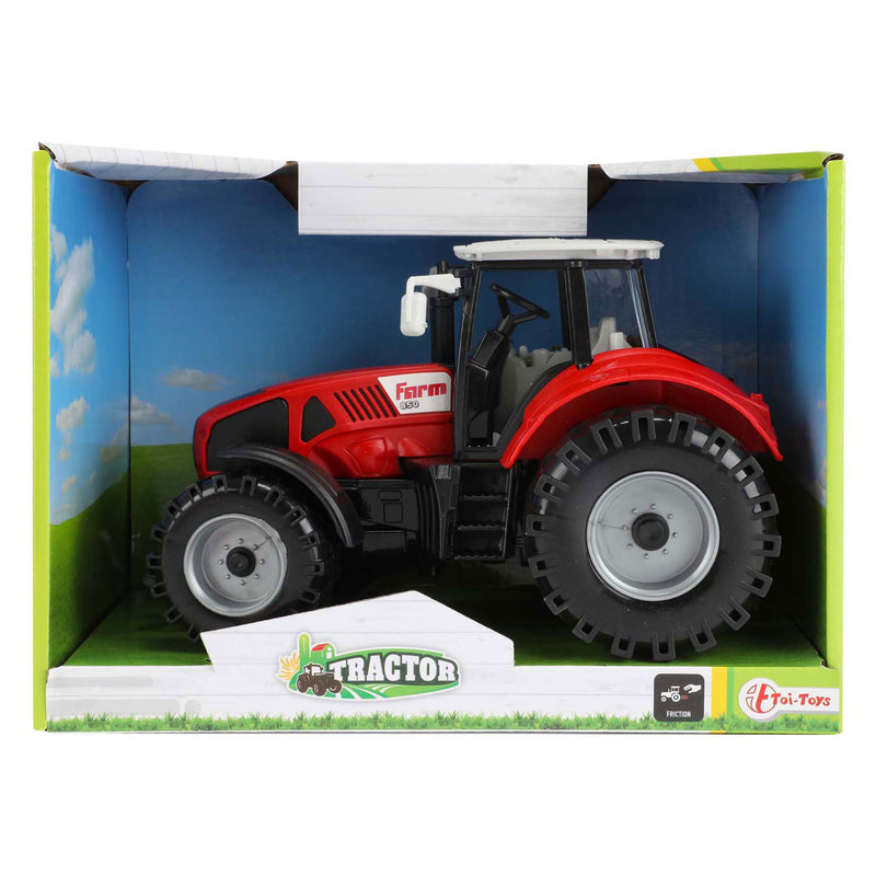 Afbeelding laden in galerijviewer, Toi-toys tractor met frictie rood, 19cm