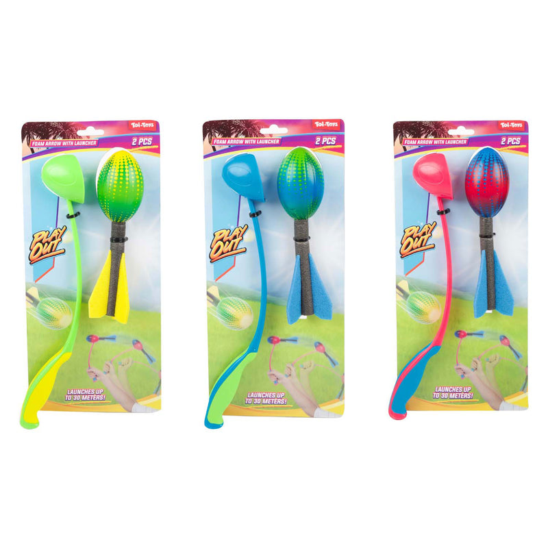 Afbeelding laden in galerijviewer, Toi-toys play out mini foampijl met werper 3 assorti