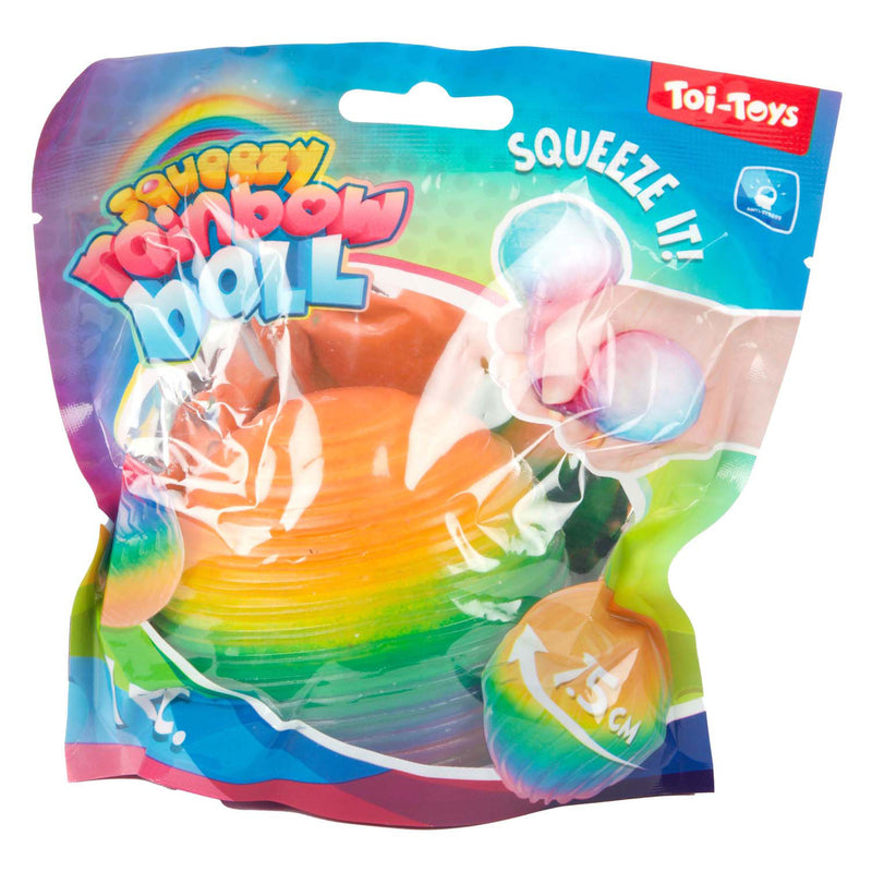 Afbeelding laden in galerijviewer, Toi-toys toi toys fun textuurknijpbal rainbow ribbing foam 7cm