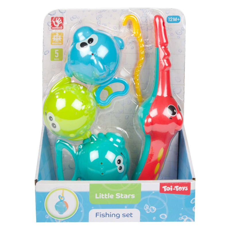 Afbeelding laden in galerijviewer, Toi-toys little stars badspeelgoed vishengel met 3 vissen, 4dlg.