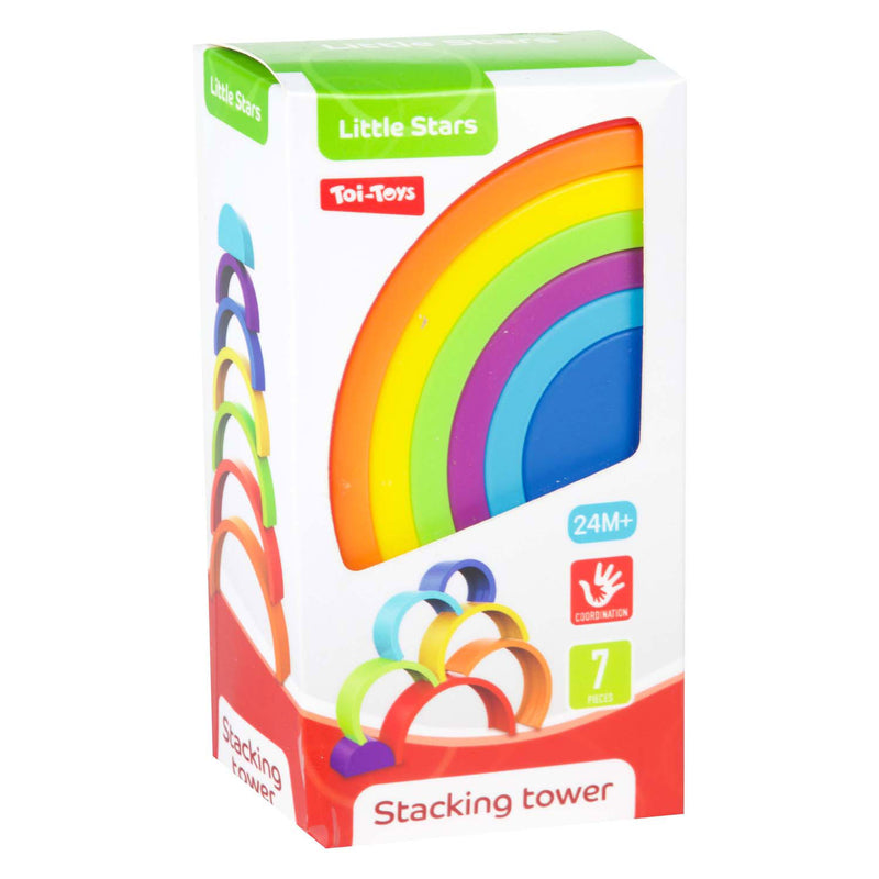 Afbeelding laden in galerijviewer, Toi-toys little stars baby stapeltoren regenboog, 7dlg.