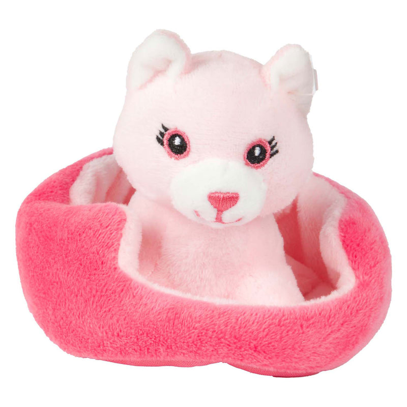 Afbeelding laden in galerijviewer, Toi-toys knuffel pluche kat in mand - 11cm
