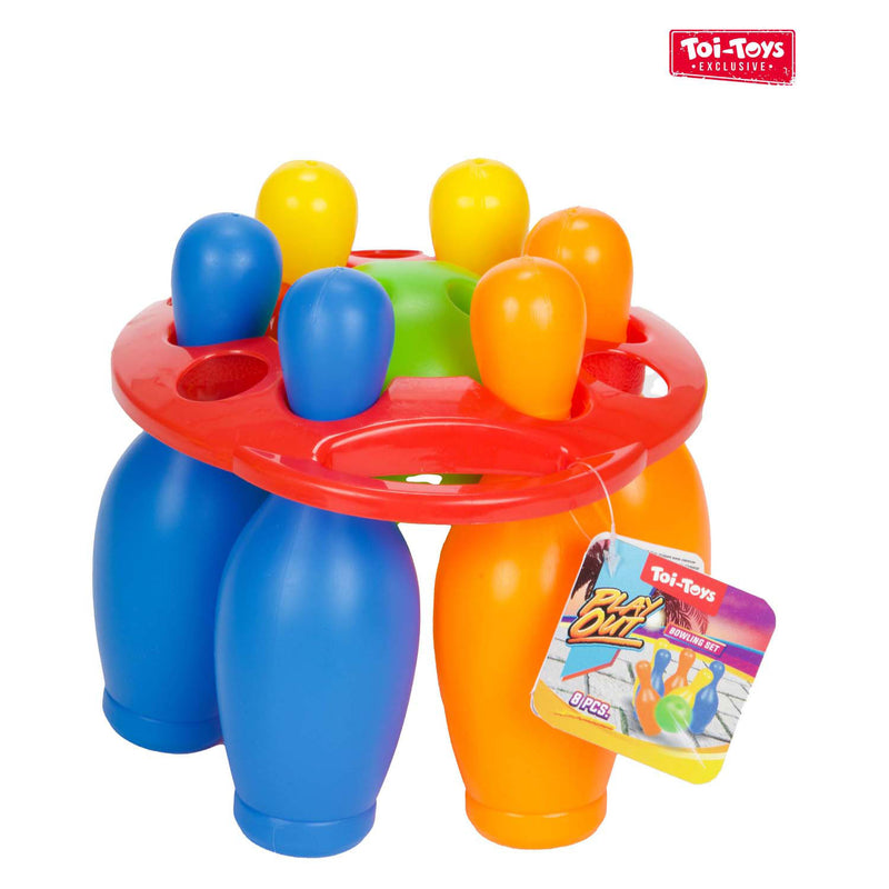 Afbeelding laden in galerijviewer, Toi-toys bowlingset gekleurd, 7dlg.