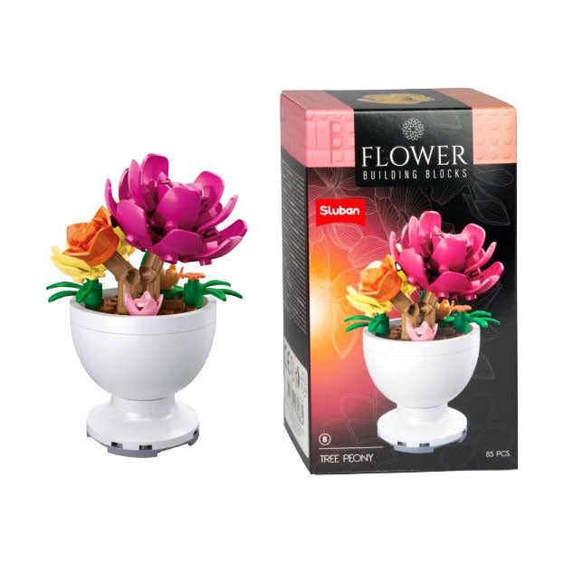Afbeelding laden in galerijviewer, Sluban bouwstenen bloemen in pot