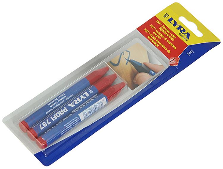 Afbeelding laden in galerijviewer, Lyra 1052114 - markeerkrijt 3st ø12x120mm rood | 5 stuks