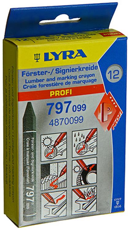 Afbeelding laden in galerijviewer, Lyra 1004744 - markeerkrijt 12st ø12x120mm zwart | 4 stuks