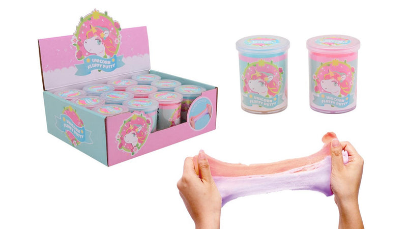 Afbeelding laden in galerijviewer, Johntoy john toy unicorn fluffy putty 5x5x7cm