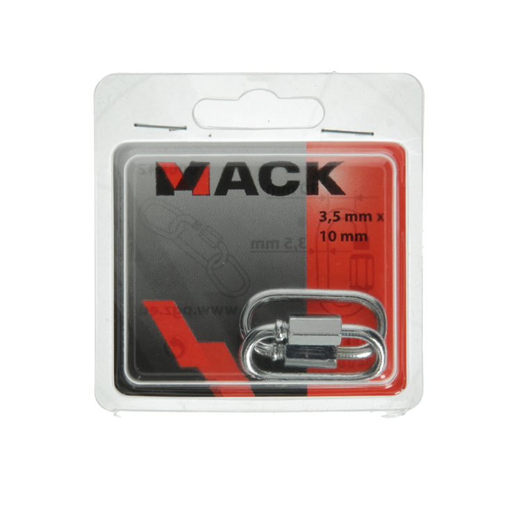 Afbeelding laden in galerijviewer, Mack 1006842 - 2 loze schakels verzinkt+moer bl 3,5mm | 5 stuks