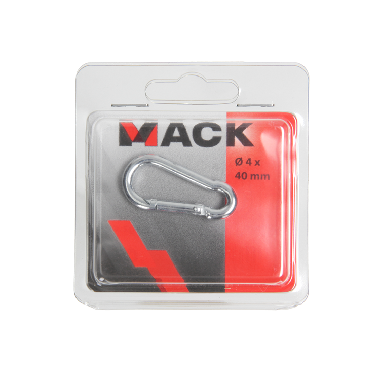 Afbeelding laden in galerijviewer, Mack 1006846 - 1 karabijnhaak+veer verzinkt bl 40x4mm | 5 stuks