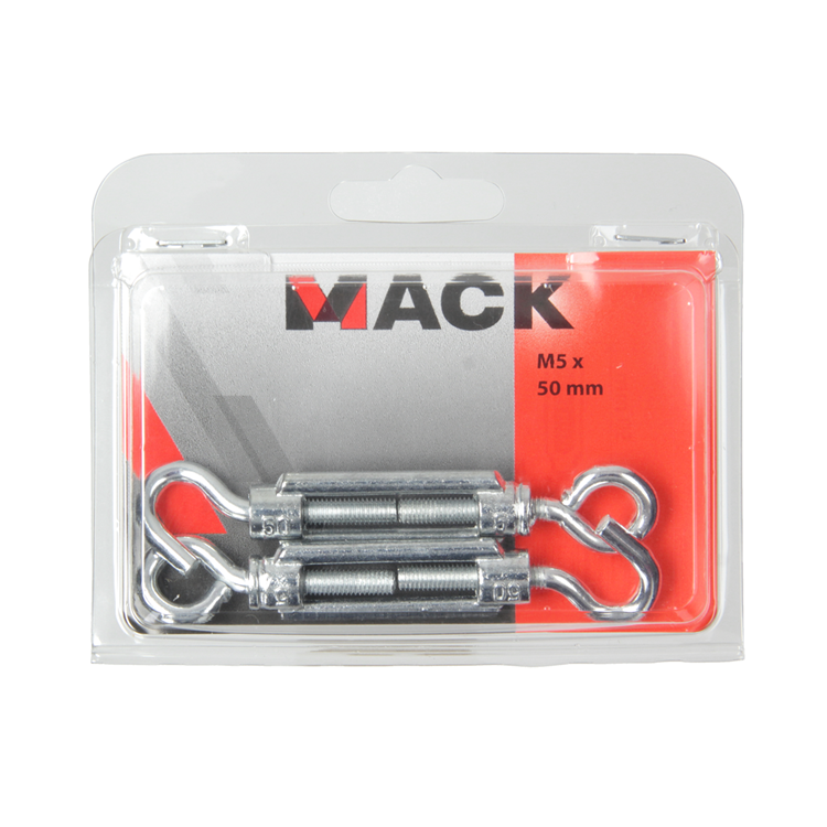Afbeelding laden in galerijviewer, Mack 1006870 - 2 spanners: oog + haak verzinkt m5x50mm bl | 5 stuks