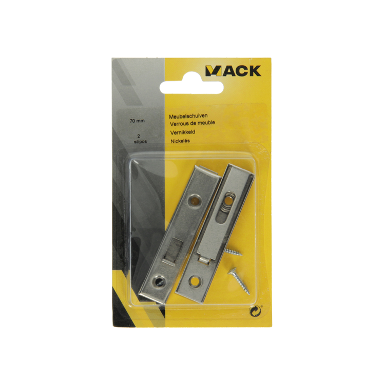 Afbeelding laden in galerijviewer, Mack 1013561 - 2 meubelschuiven vernikkeld a 70 - b 11,5 mm | 10 stuks