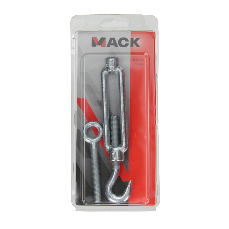 Afbeelding laden in galerijviewer, Mack 1006876 - 1 spanner: oog + haak verzinkt m10x120mm bl | 3 stuks