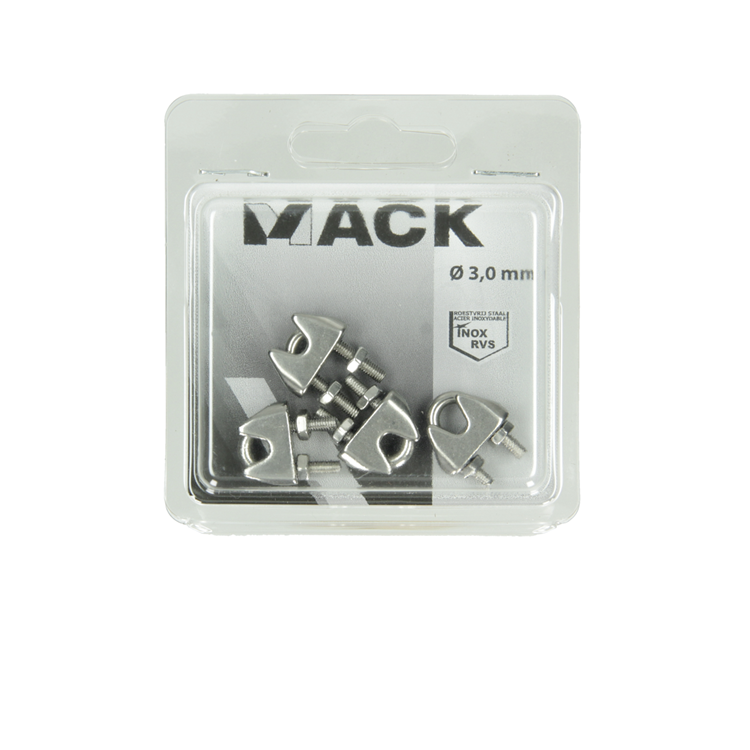 Afbeelding laden in galerijviewer, Mack 1006889 - 4 staaldraadklemmen crosby inox 3mm bl | 5 stuks
