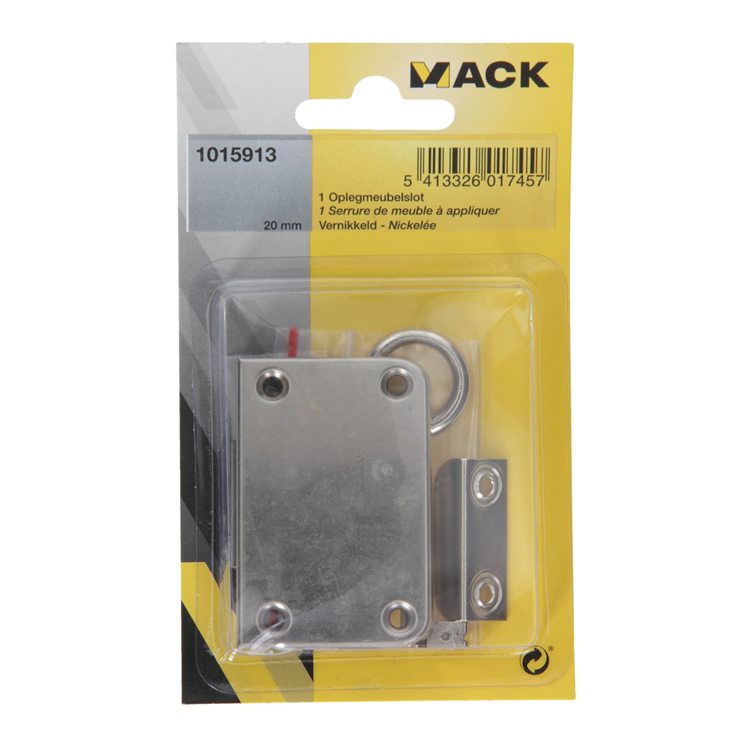 Afbeelding laden in galerijviewer, Mack 1015913 - 1 oplegmeubelslot vernikkeld 20mm | 5 stuks
