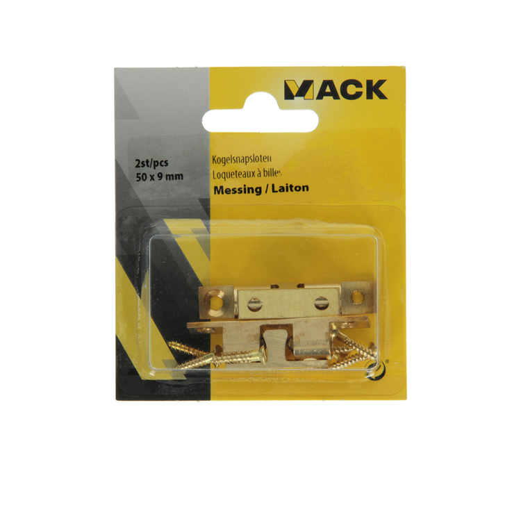 Afbeelding laden in galerijviewer, Mack 1013772 - 2 kogelsnapsloten messing h 49 x b 9 mm | 5 stuks