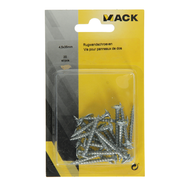 Afbeelding laden in galerijviewer, Mack 1013782 - 20 rugwandschroeven ø 4,5 x 35 mm | 10 stuks