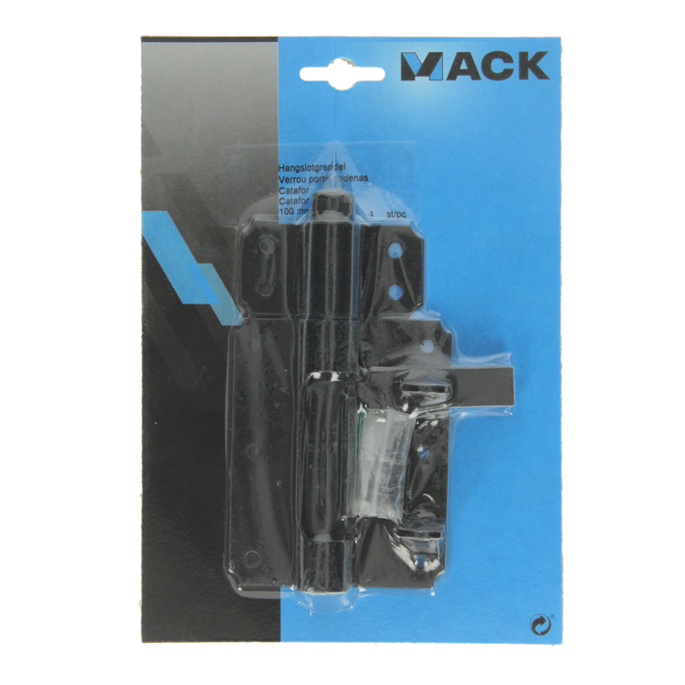 Afbeelding laden in galerijviewer, Mack 1013736 - 1 hangslotgrendel zwart 100mm | 5 stuks