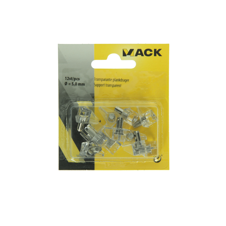 Afbeelding laden in galerijviewer, Mack 1014490 - 12 plankdragers transparant ø 5 mm | 5 stuks