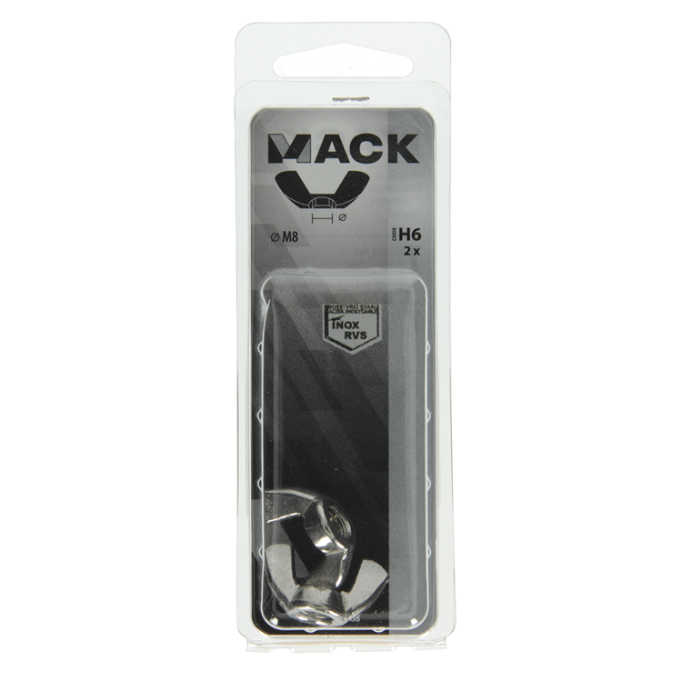 Afbeelding laden in galerijviewer, Mack 1019868 - vleugelmoer inox a2 2 st m8 | 10 stuks