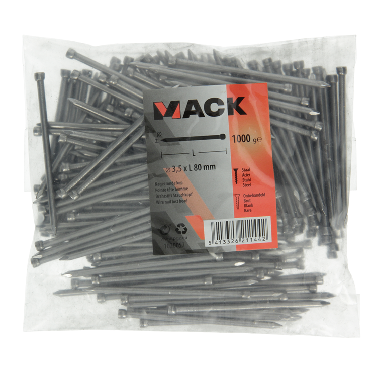 Afbeelding laden in galerijviewer, Mack 1020057 - nagel ronde kop 1000 gr 3,5 x 80 mm | 10 stuks