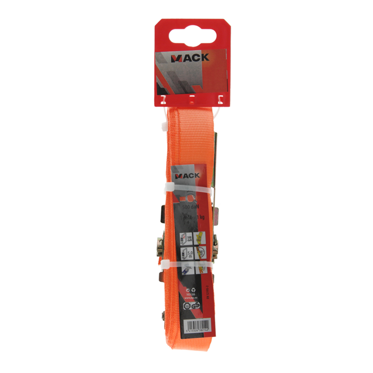 Afbeelding laden in galerijviewer, Mack 1023386 - spangordel polyester, ratelspanner 25mm-5m max500kg | 3 stuks