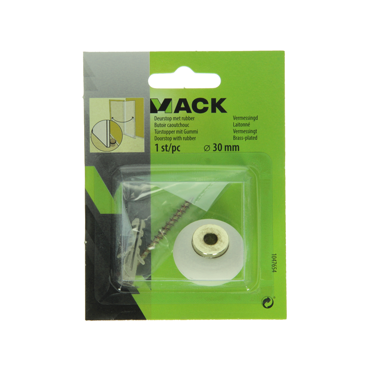 Afbeelding laden in galerijviewer, Mack 1047654 - deurstop met rubber vermessingd ø 30 mm 1 st pc | 6 stuks