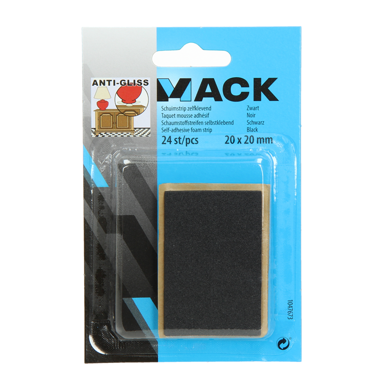 Afbeelding laden in galerijviewer, Mack 1047673 - schuimstrip zelfklevend zwart 20 x 20 mm 24 st pcs | 6 stuks