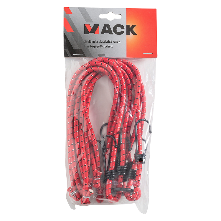 Afbeelding laden in galerijviewer, Mack 1006829 - snelbinder elastisch 8 haken rood | 5 stuks