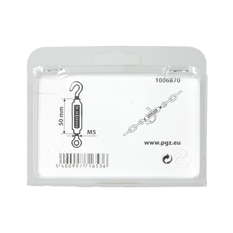 Afbeelding laden in galerijviewer, Mack 1006870 - 2 spanners: oog + haak verzinkt m5x50mm bl | 5 stuks