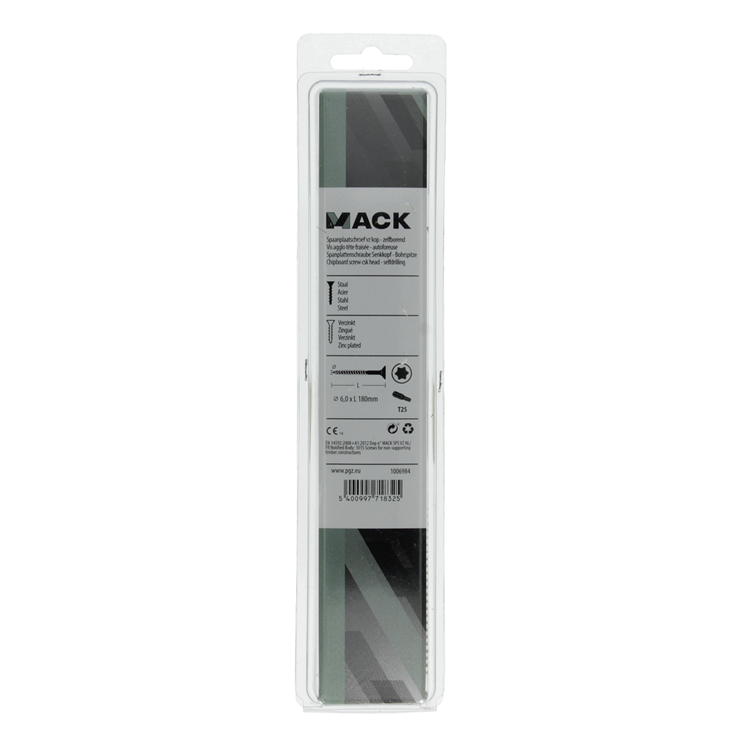 Afbeelding laden in galerijviewer, Mack 1006984 - spaanplschrf. vzkop-zelfb geelverzinkt 4st 6 x 180mm | 10 stuks