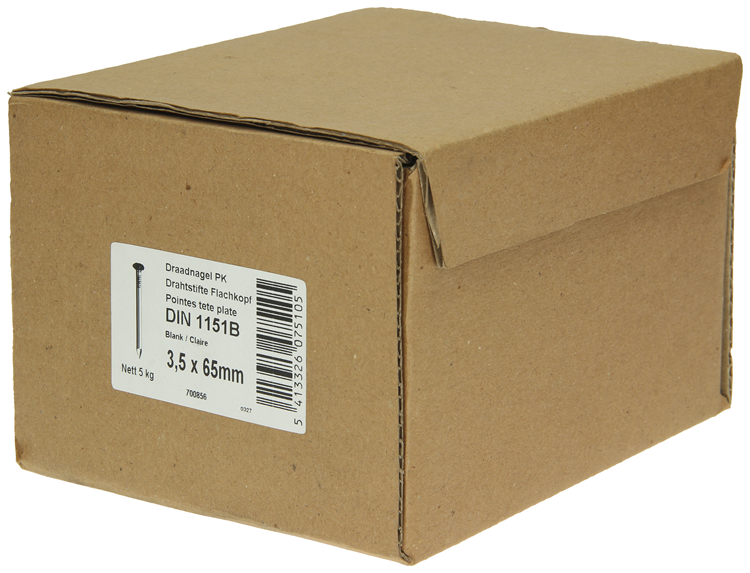 Afbeelding laden in galerijviewer, 1015648 - doos 5 kg. nagels platte kop 3,5x65 mm | 3 stuks