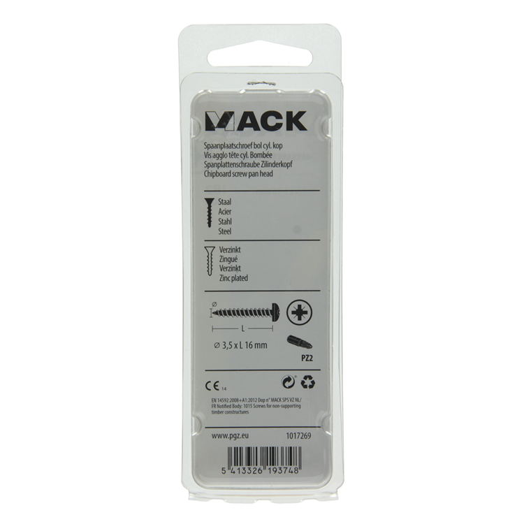 Afbeelding laden in galerijviewer, Mack 1017269 - spaanplaatschroef cylkop geelverz.40 st 3,5 x 16 mm | 10 stuks