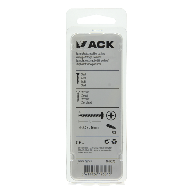 Afbeelding laden in galerijviewer, Mack 1017276 - spaanplaatschroef cylkop geelverz.25 st 5,0 x 16 mm | 10 stuks