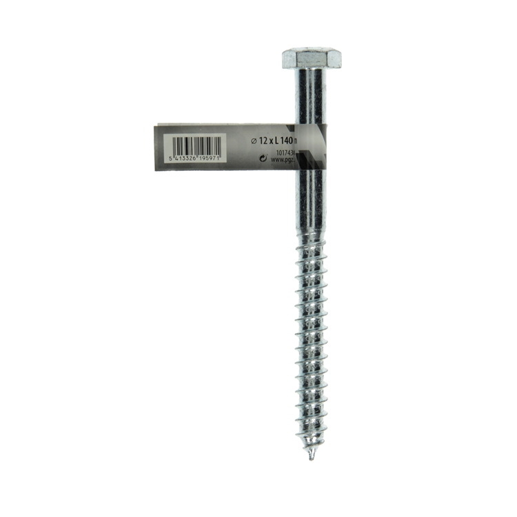 Afbeelding laden in galerijviewer, Mack 1017430 - houtdraadbout staal verzinkt 1 st 12 x 140 mm | 10 stuks