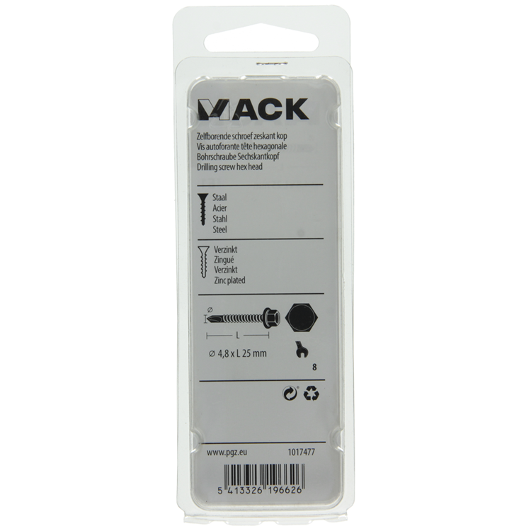 Afbeelding laden in galerijviewer, Mack 1017477 - zelfborende schroef zesk.kop verz. 20st 4,8 x 25 mm | 10 stuks