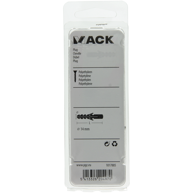 Afbeelding laden in galerijviewer, Mack 1017885 - plug polyethyleen 4 st 14 mm | 5 stuks