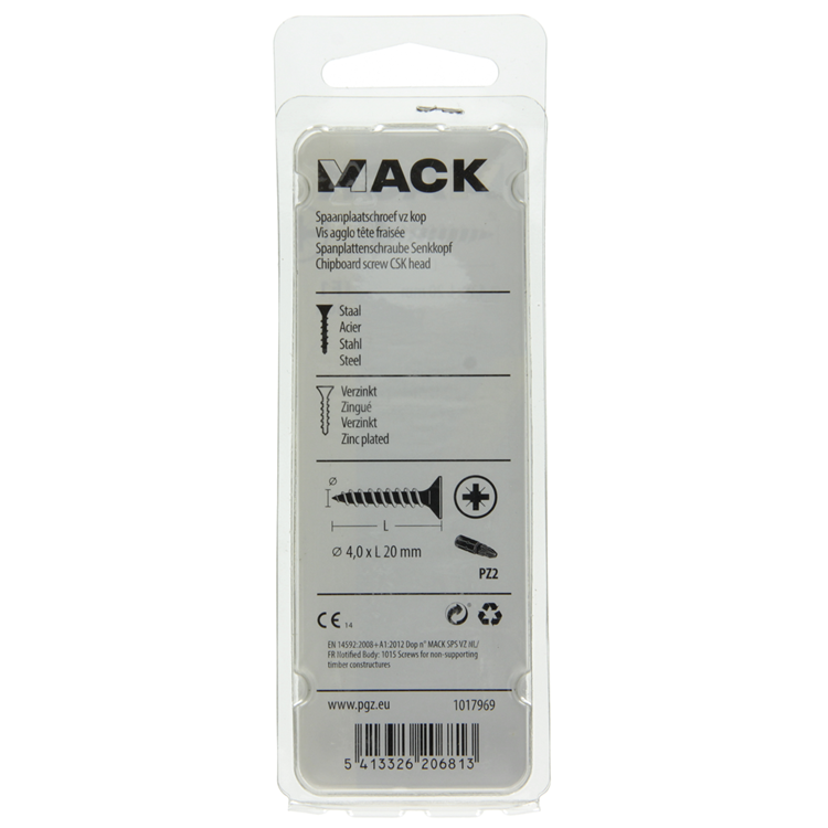 Afbeelding laden in galerijviewer, Mack 1017969 - spaanplaatschroef vz kop geelverz. 80st 4,0 x 20 mm | 5 stuks