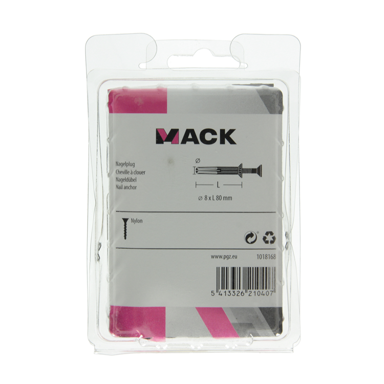 Afbeelding laden in galerijviewer, Mack 1018168 - nylon nagelplug polyamide 22 st 8 x 80 mm | 3 stuks