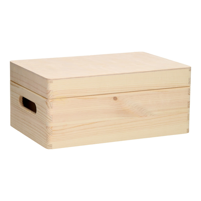 Afbeelding laden in galerijviewer, Playwood opbergkist rechthoek klepdeksel grenen klein