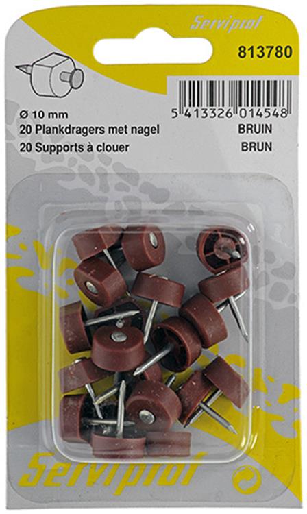 Afbeelding laden in galerijviewer, Mack 1017028 - 20 plankdragers met nagel bruin | 5 stuks