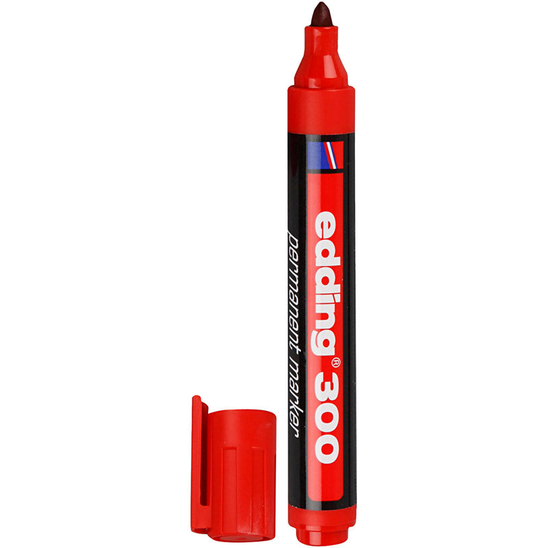 Afbeelding laden in galerijviewer, Edding viltstift 300 rond 1.5-3mm rood | 10 stuks