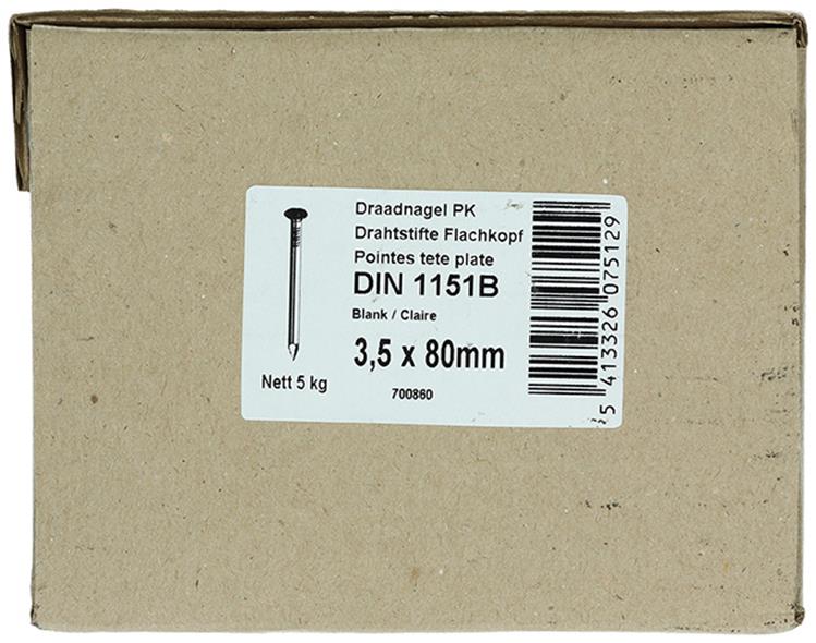 Afbeelding laden in galerijviewer, 1015650 - doos 5 kg. nagels platte kop 3,5x80 mm | 3 stuks