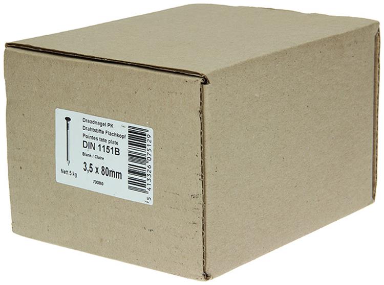 Afbeelding laden in galerijviewer, 1015650 - doos 5 kg. nagels platte kop 3,5x80 mm | 3 stuks