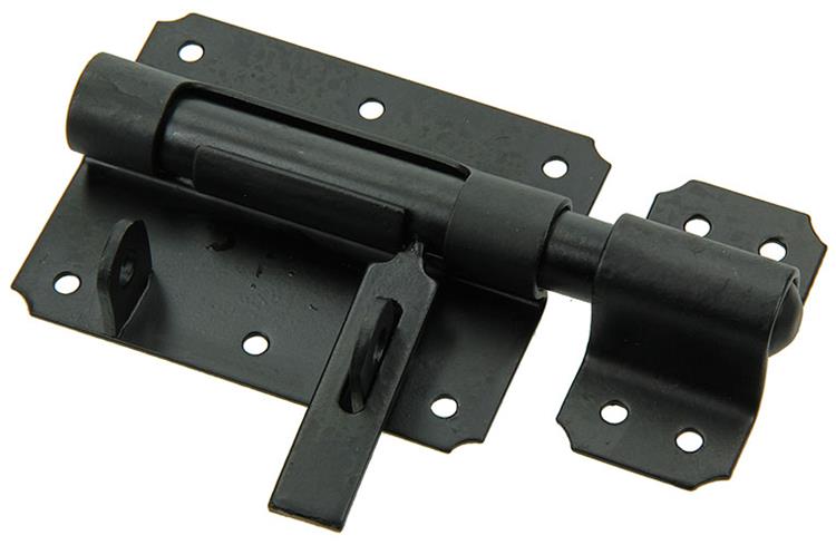 Afbeelding laden in galerijviewer, Mack 1013736 - 1 hangslotgrendel zwart 100mm | 5 stuks