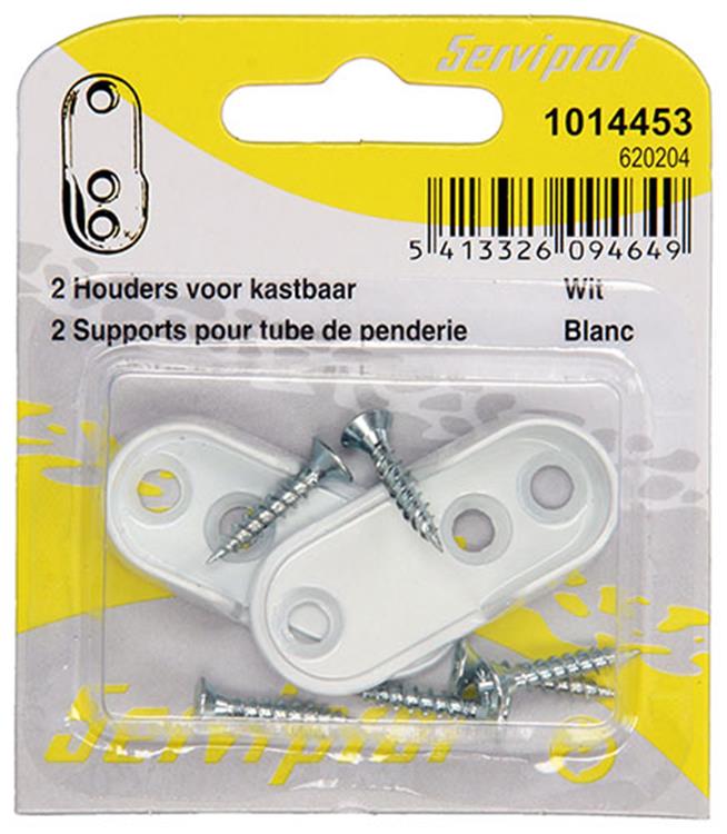 Afbeelding laden in galerijviewer, Mack 1014453 - 2 houders voor kastbaar wit | 5 stuks