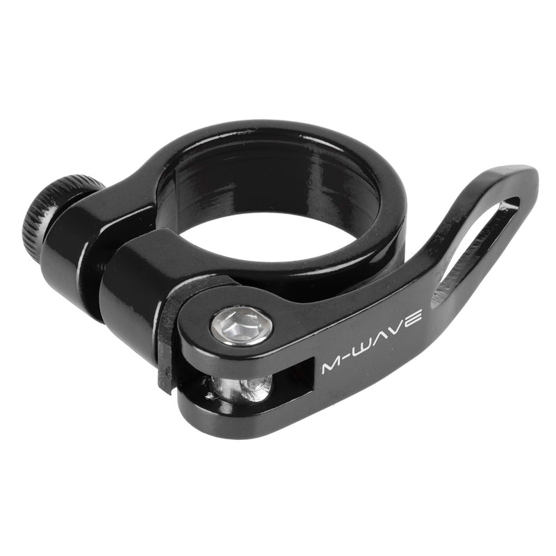 Afbeelding laden in galerijviewer, M-Wave Zadelpenklem met snelspanner 31.8mm zwart (hangverpakking)