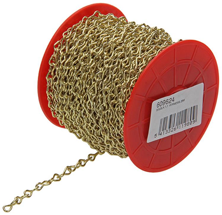 Afbeelding laden in galerijviewer, Mack 1013677 - 25m vermessingde ketting si 1,1 6mm | 25 stuks