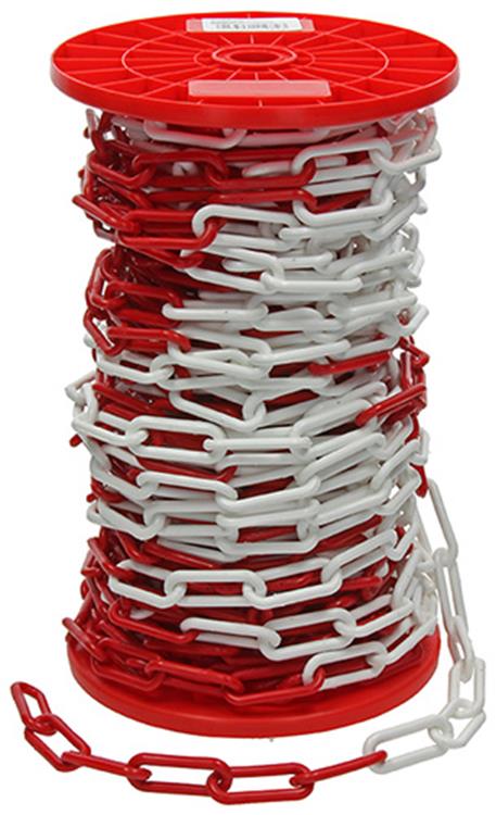 Afbeelding laden in galerijviewer, Mack 1013674 - kunststof ketting rood wit ø 6mm l 40mm 30m | 30 stuks