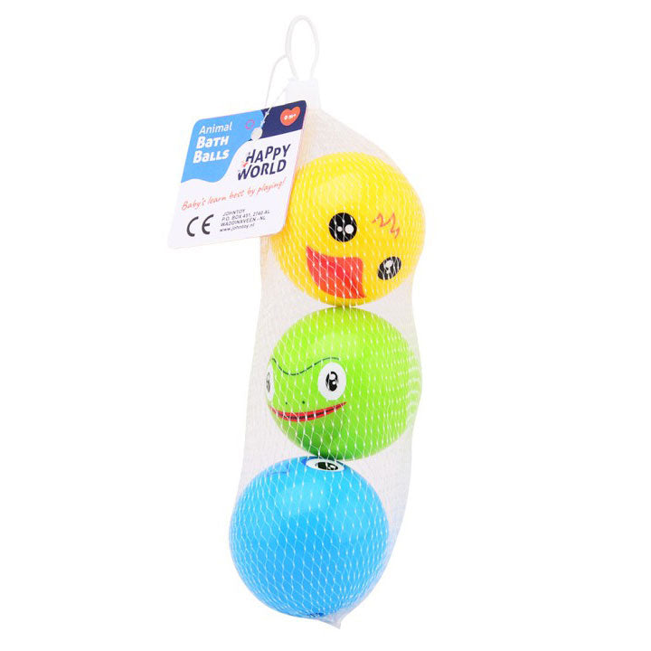 Afbeelding laden in galerijviewer, Johntoy happy world dieren bad speelballen in net, 3 stuks